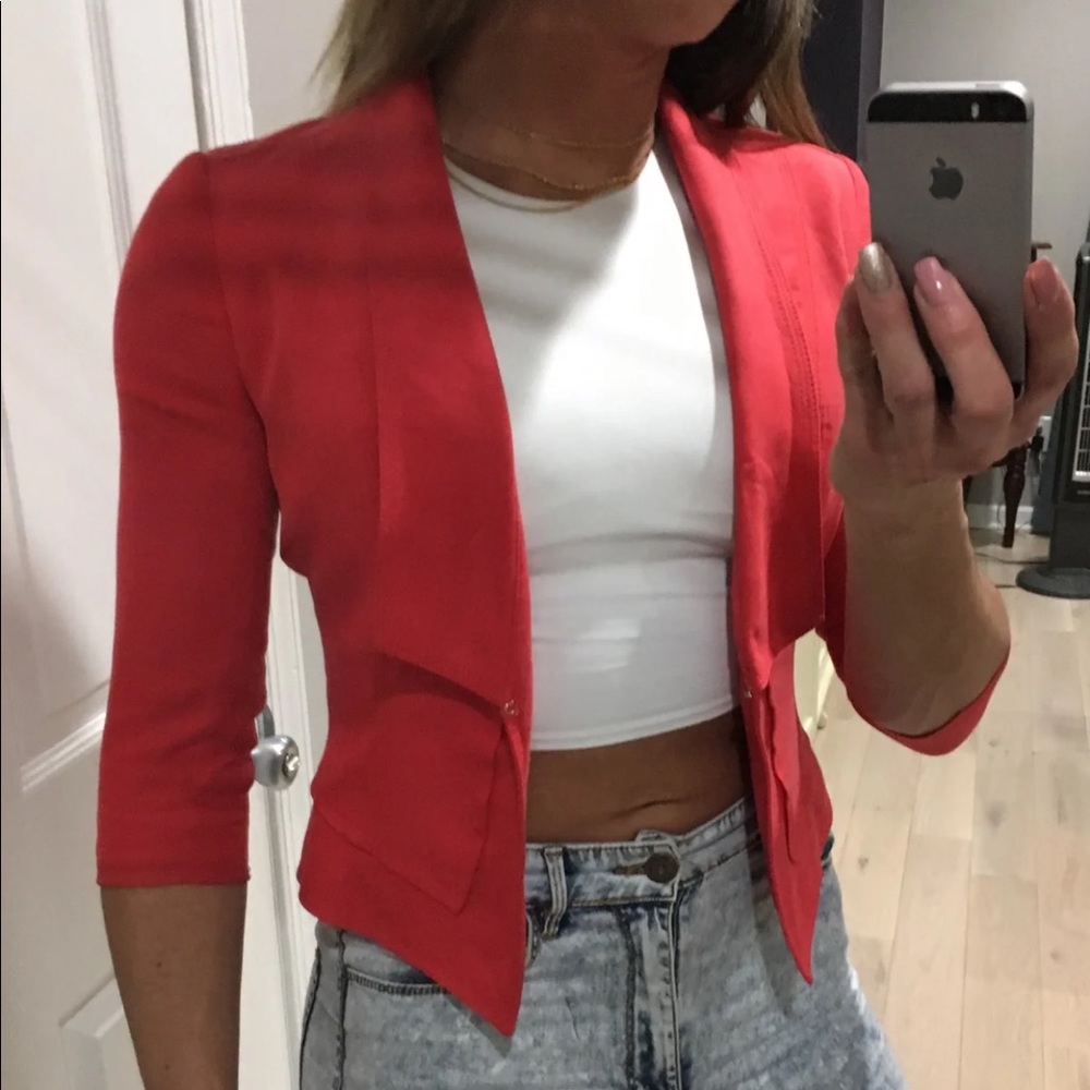 White House Black Market Red Blazer